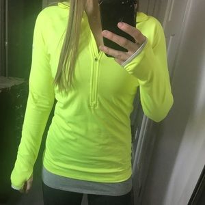 Neon Yellow Nike Pro 1/4 zip